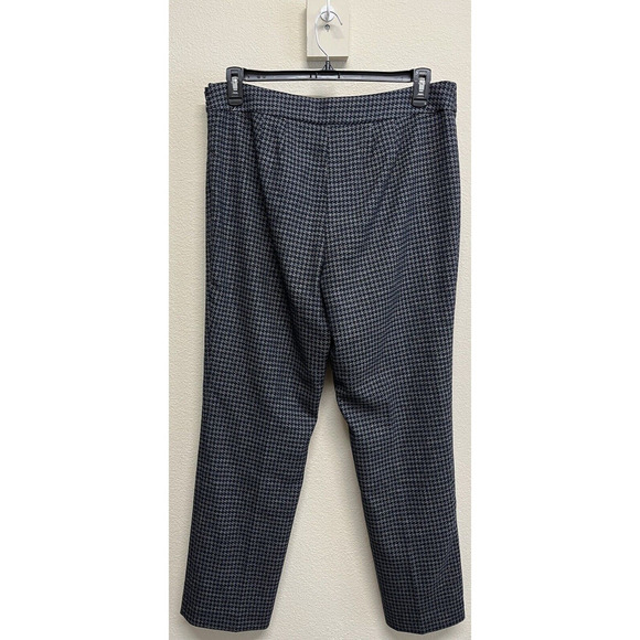 Talbots Houndstooth Dress Pants Size 12 Ponte Gray Navy Check - Picture 7 of 11